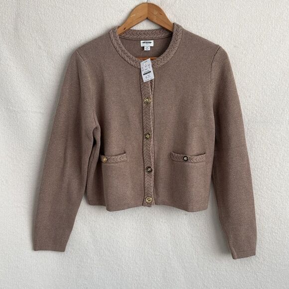 J. Crew Sweaters - J Crew Lady Jacket Cardigan Womens Medium in Dark Camel NWT